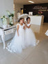 Ball Gown Scoop White Tulle Flower Girl Dresses LBQF0052